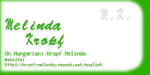 melinda kropf business card